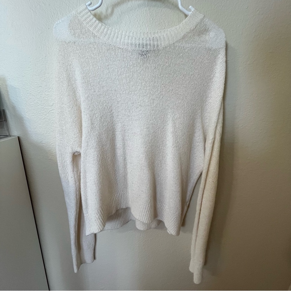 Forever 21 Cream Crew Neck Sweater Soft Knit